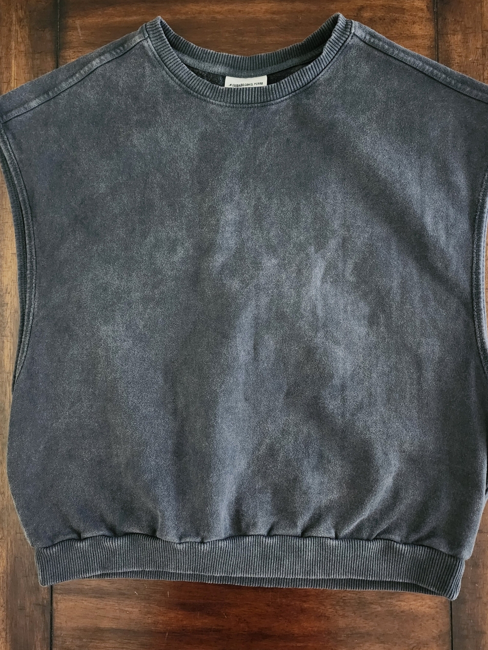 Men's Sleeveless Crewneck Sweater Vest - Washed Charcoal Large